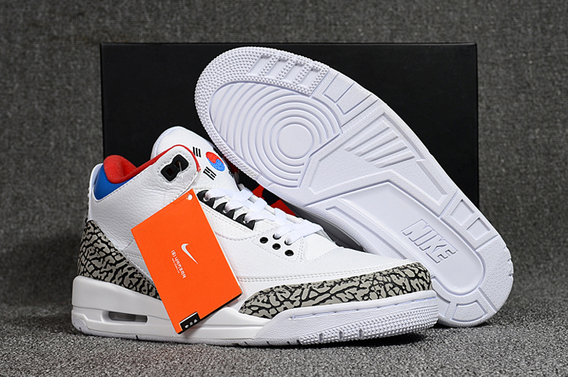 Air Jordan 3 'Seoul' Release Details White Blue Red Shoes - Click Image to Close